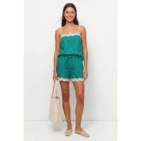 Naked Zebra - Scallop Trim Linen Shorts