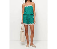 Naked Zebra - Scallop Trim Linen Shorts