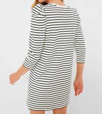 Pomander Place - Striped Knit Popover Shirt Dress