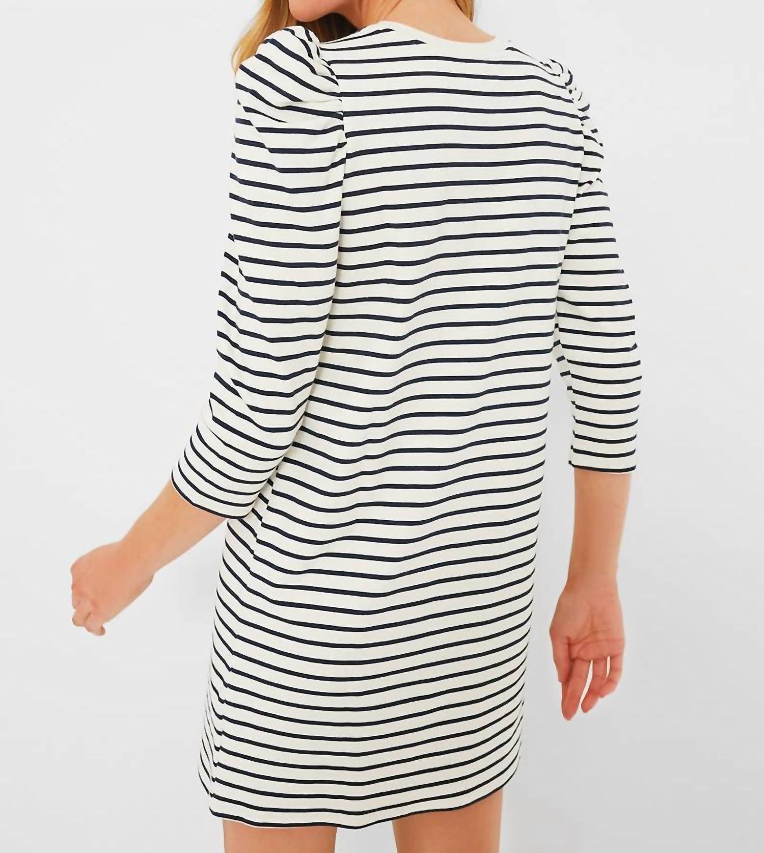 Pomander Place - Striped Knit Popover Shirt Dress
