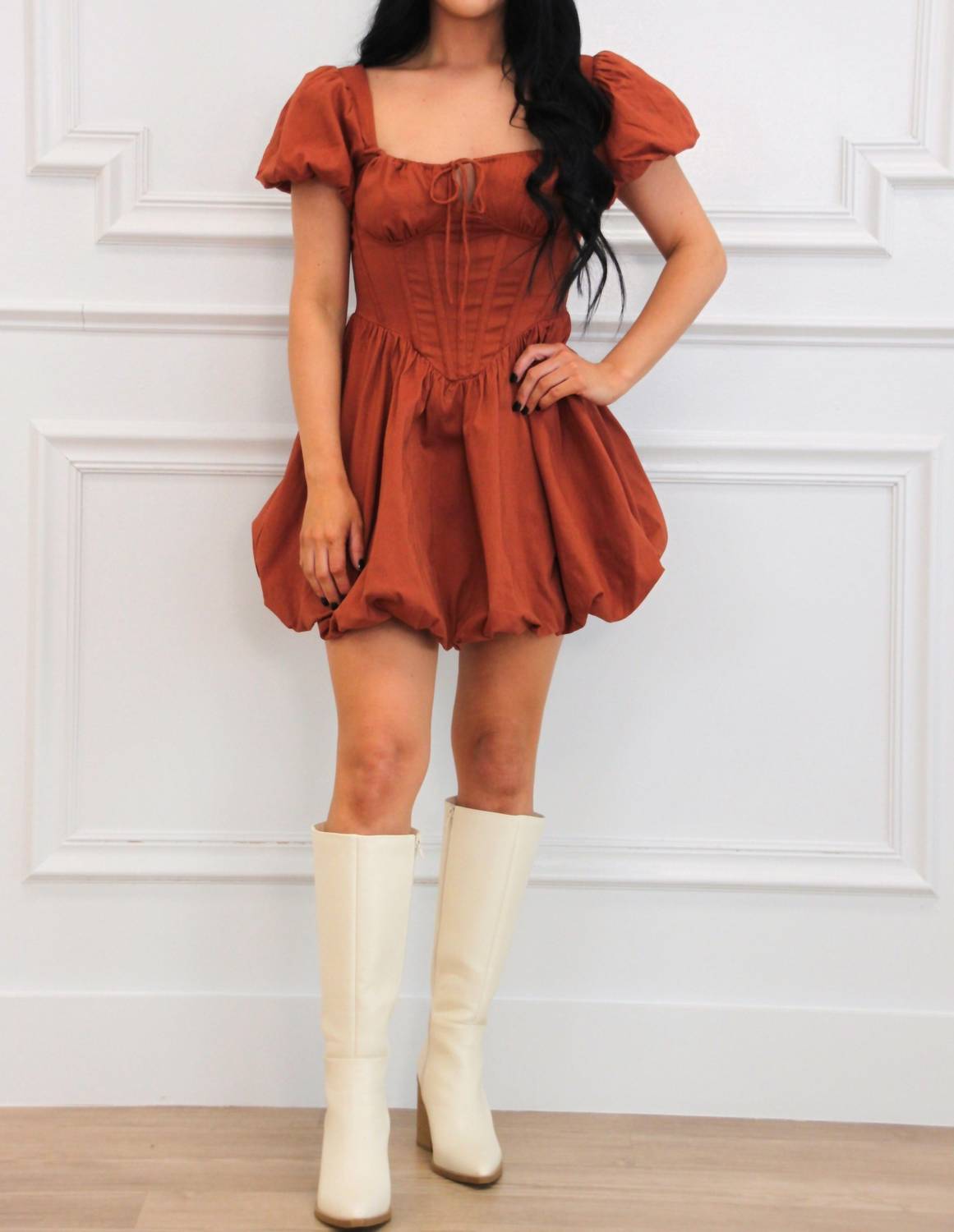 The Vintage Shop - Always You Bustier Bubble Hem Mini Dress