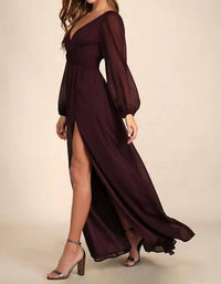 Lulus - Enchant My Love V-neck Long Sleeve Maxi Dress