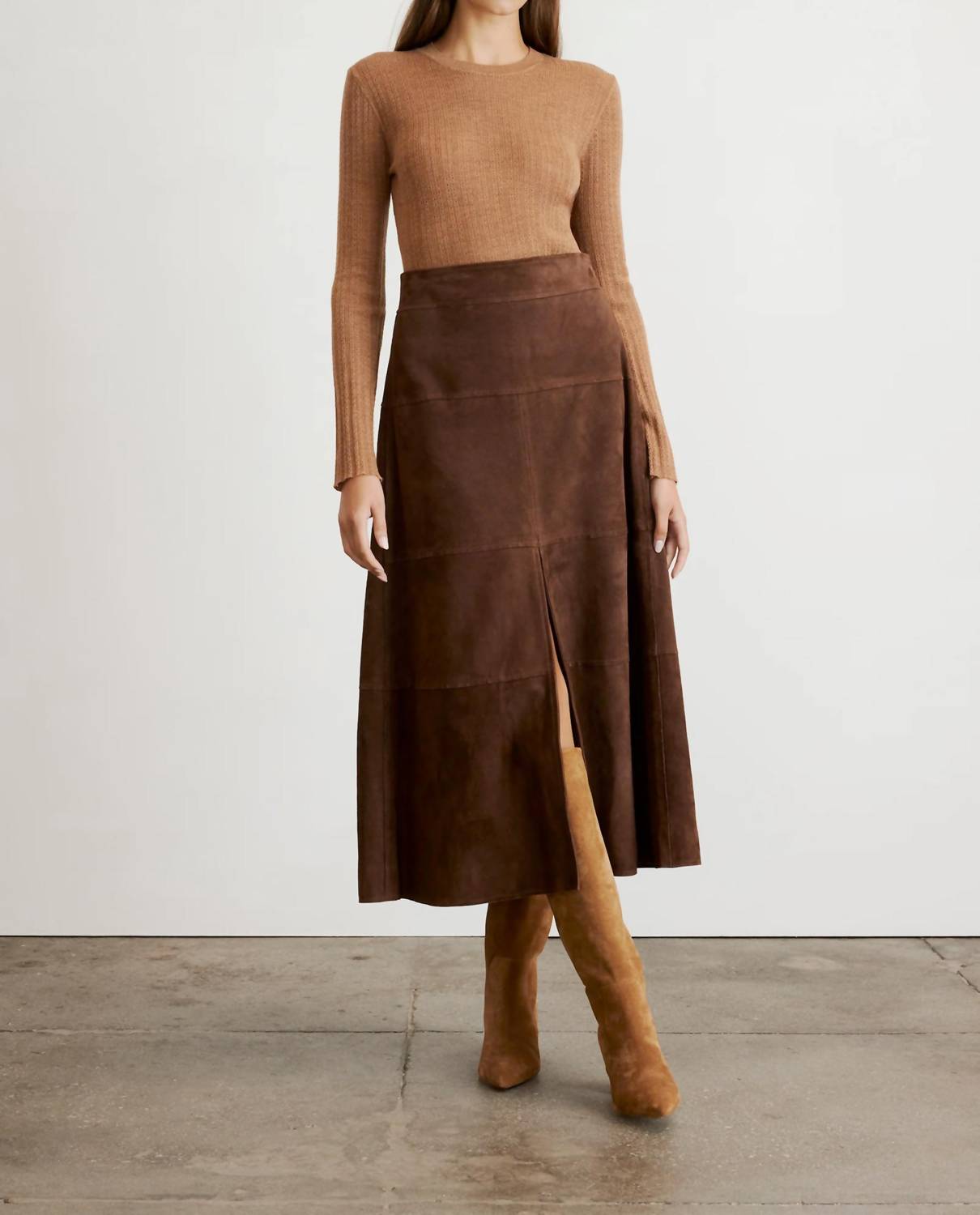 Tanya Taylor - Suede Hudson Midi Skirt
