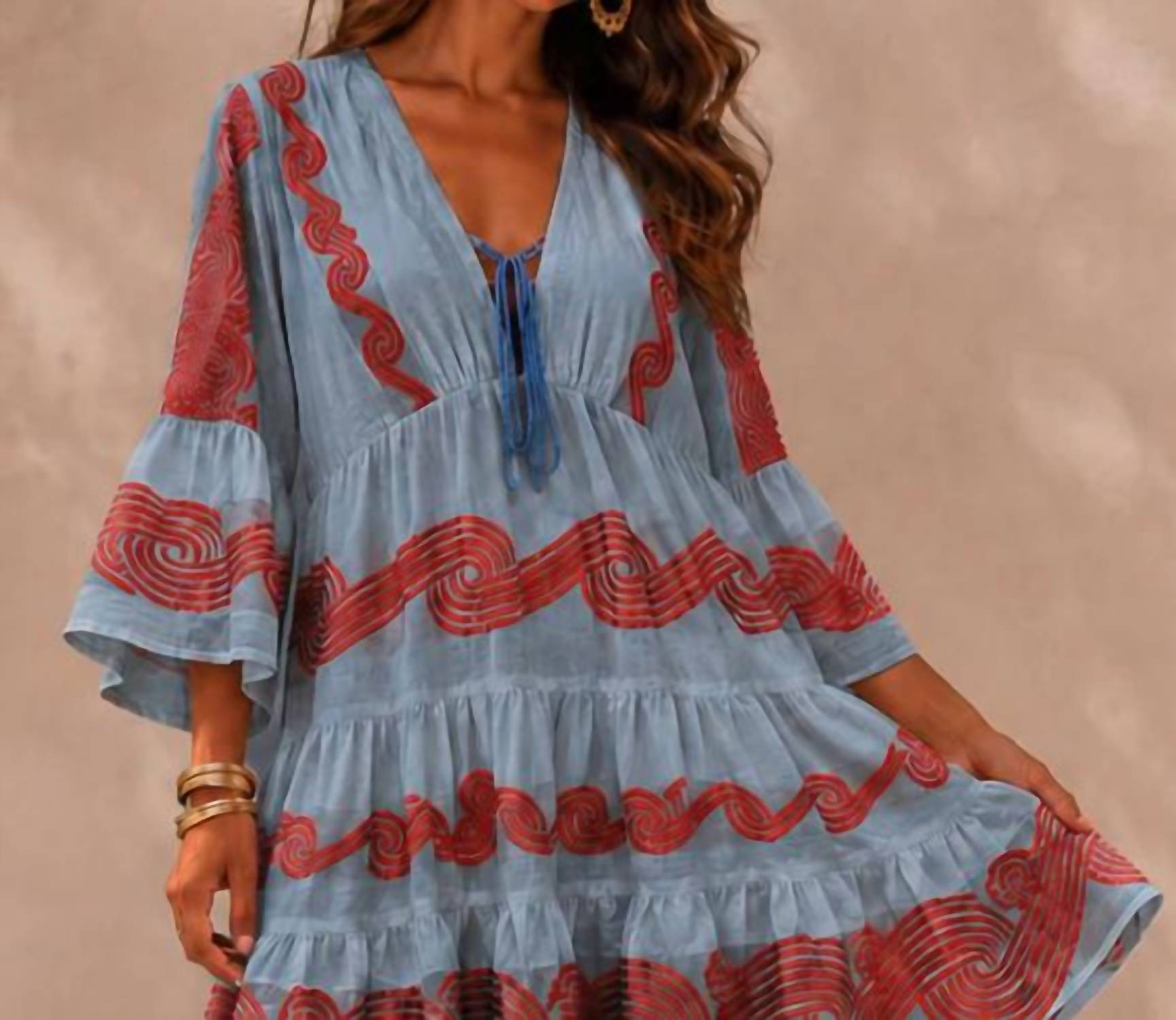 Mystery Resort - Asteria Embroidered Mini Dress