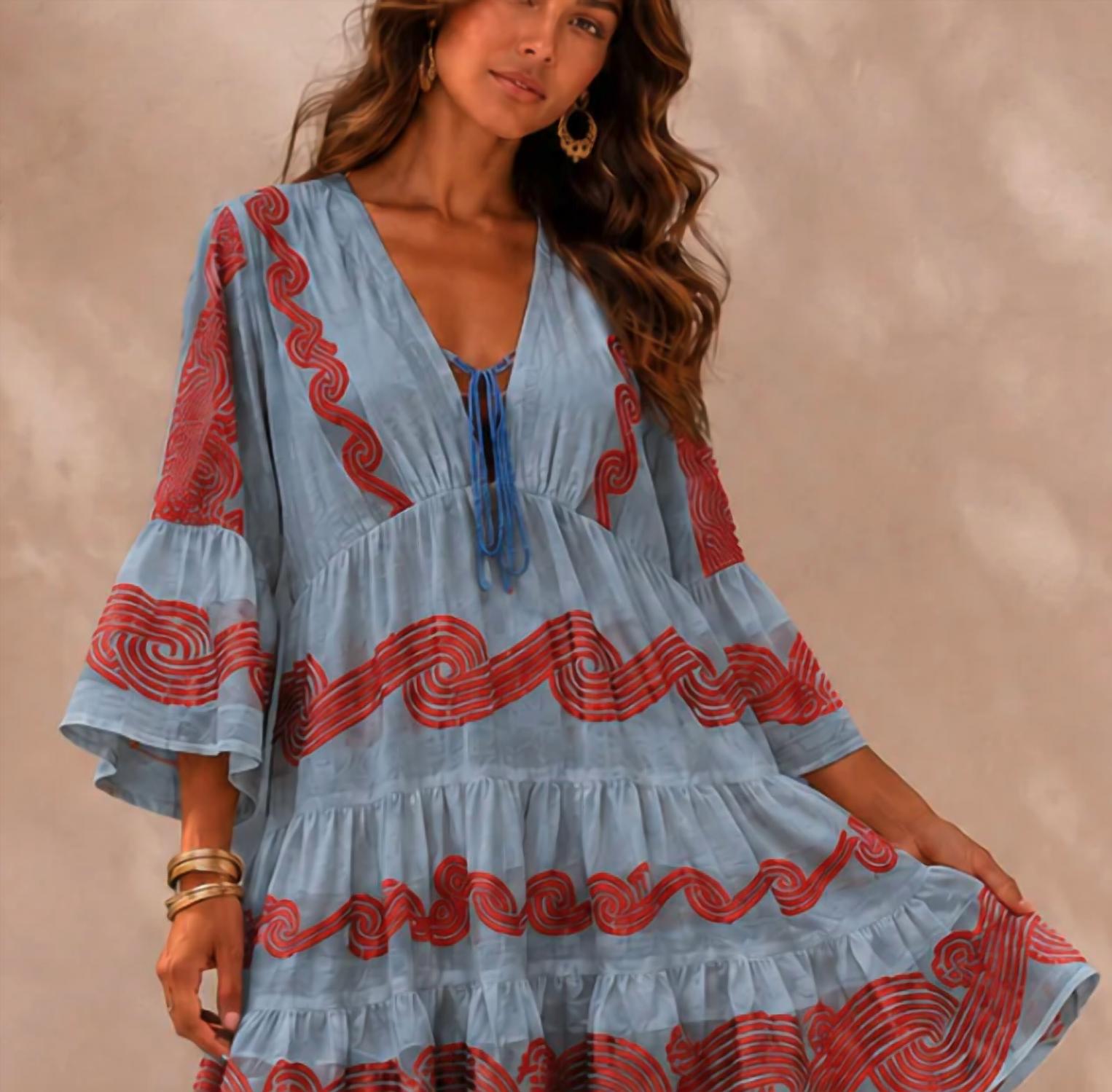 Mystery Resort - Asteria Embroidered Mini Dress