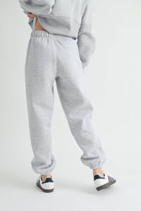 AEMI + CO Rani Joggers in heather gray - women's pants - detail view
