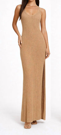 RONNY KOBO Netra Knit Maxi Dress in tan - women's dress
