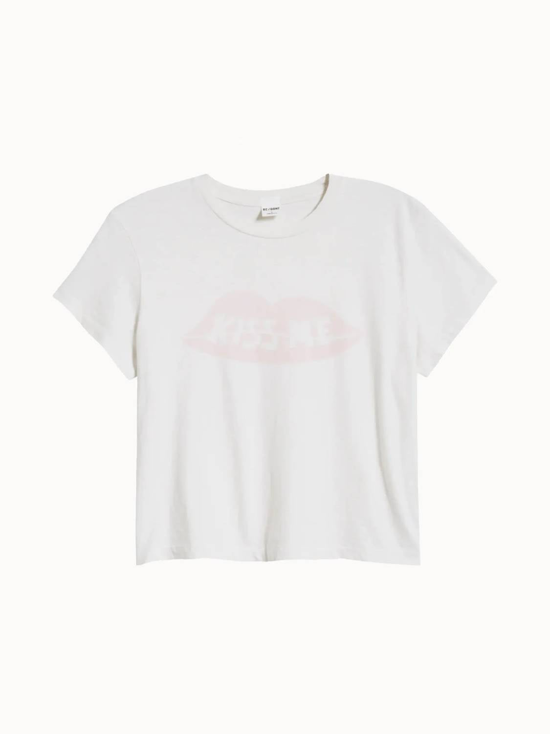Re/Done - Women's 50s Boxy "kiss Me" Tee