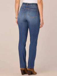 Democracy - Ab Solution Mid Rise Straight Leg Jeans With Angled Dart Seams