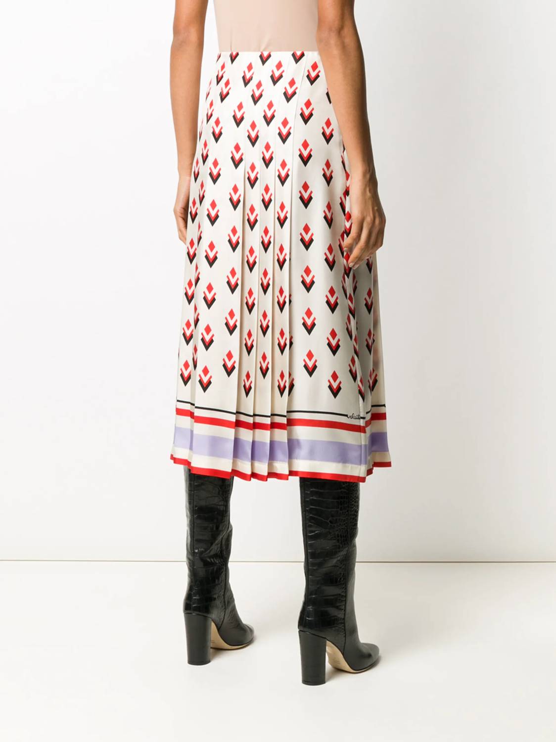 Valentino - Pleated Graphic Print Skirt