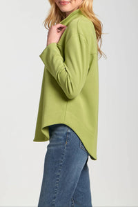 Apny - Grommet Long Sleeve Placket Top