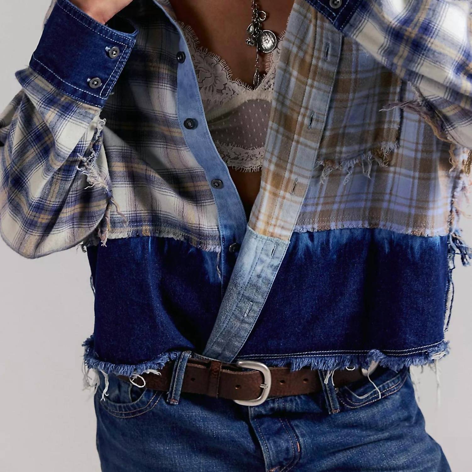 The Tales - Mixed Flannel & Denim Shirt