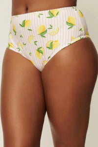 Unique Vintage - Stripe & Lemons Daphne Swim Bottom