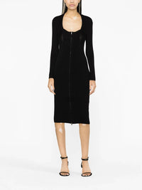 Isabel Marant - Zael Long Sleeve Zip Front Ribbed Dress