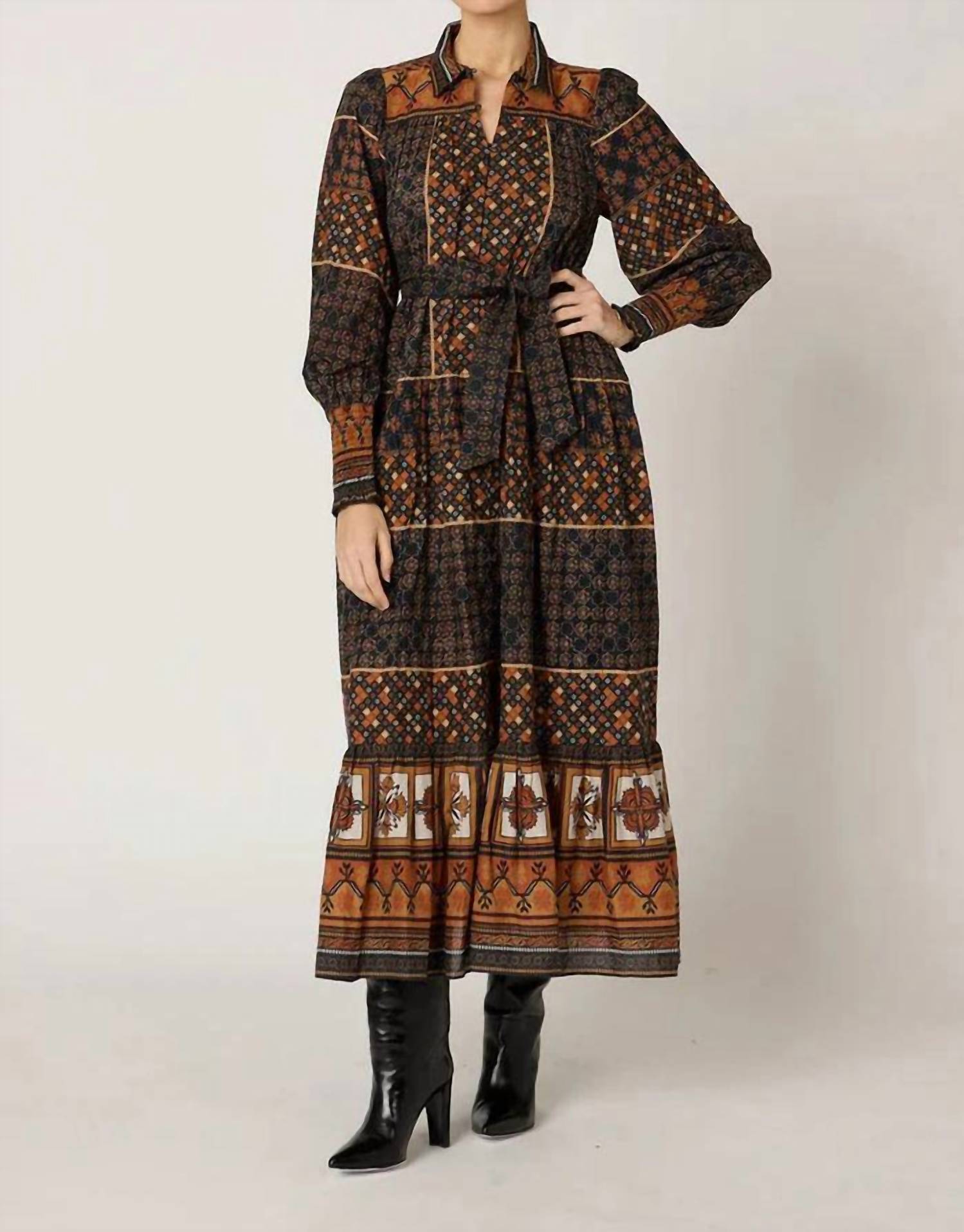 Cleobella Lucy Ankle Dress in zocalo print 1 - women's dress