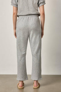 Lilla P Side Panel Terry Pant in heather grey - women's pants - detail view