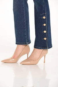 Frank Lyman - Braxton Button Detail High Waisted Jeans