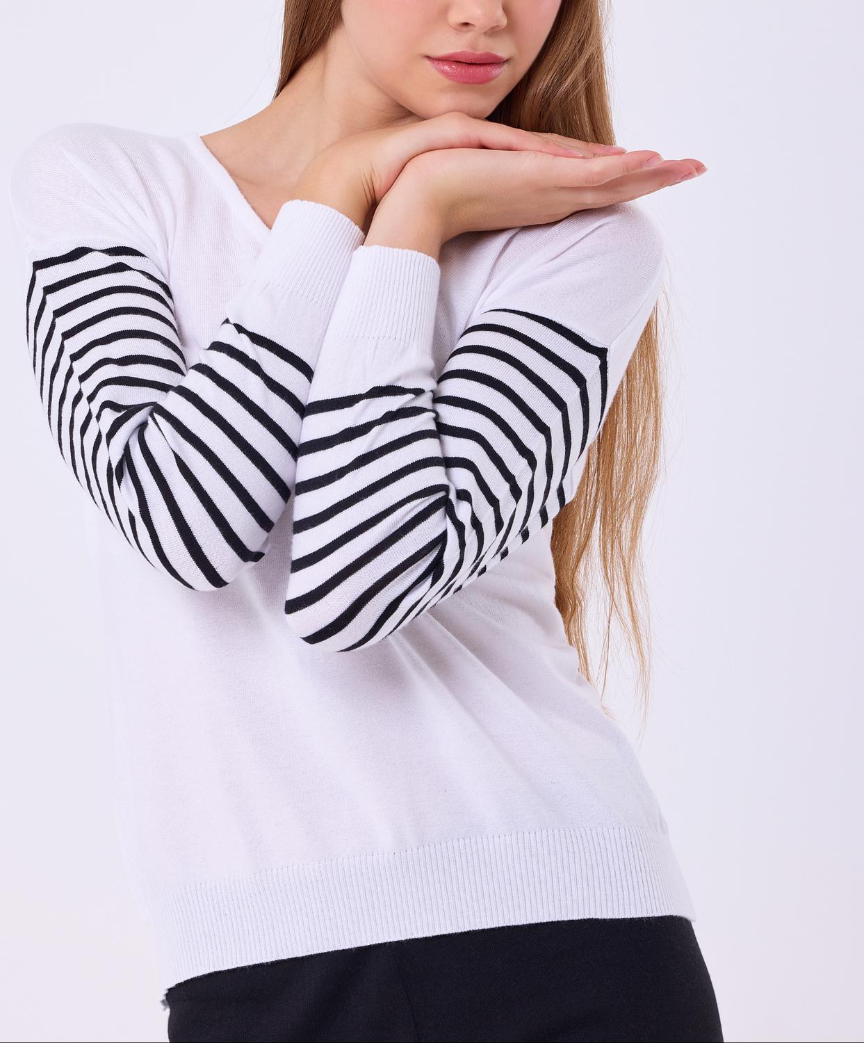 French Kyss - Stripe Sleeve Top