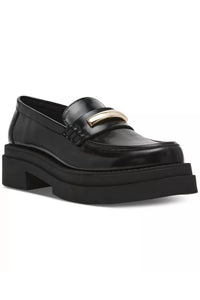 STEVE MADDEN Women's Rodrigo Leather Loafer in black - women's flats - detail view
