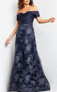 Jovani - Off the Shoulder A Line Gown