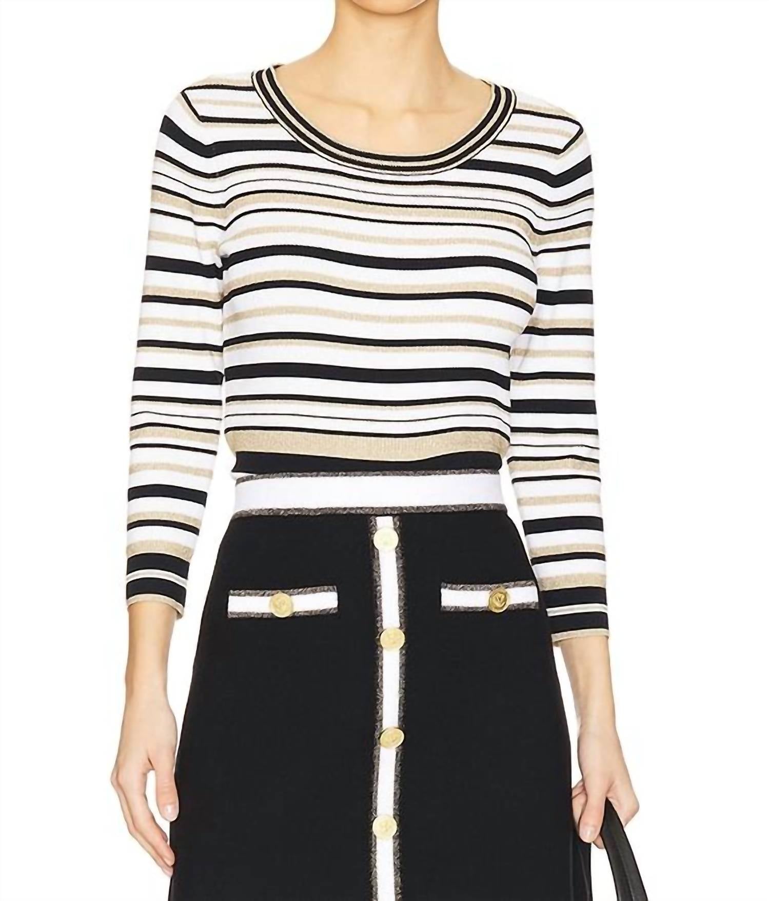 L'Agence - Yukio Striped Crop Crew Top
