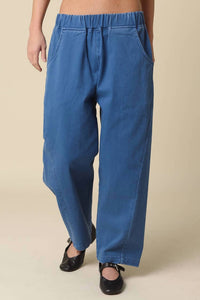 Olivaceous - Zoey Elastic-Waist Baggy Pants