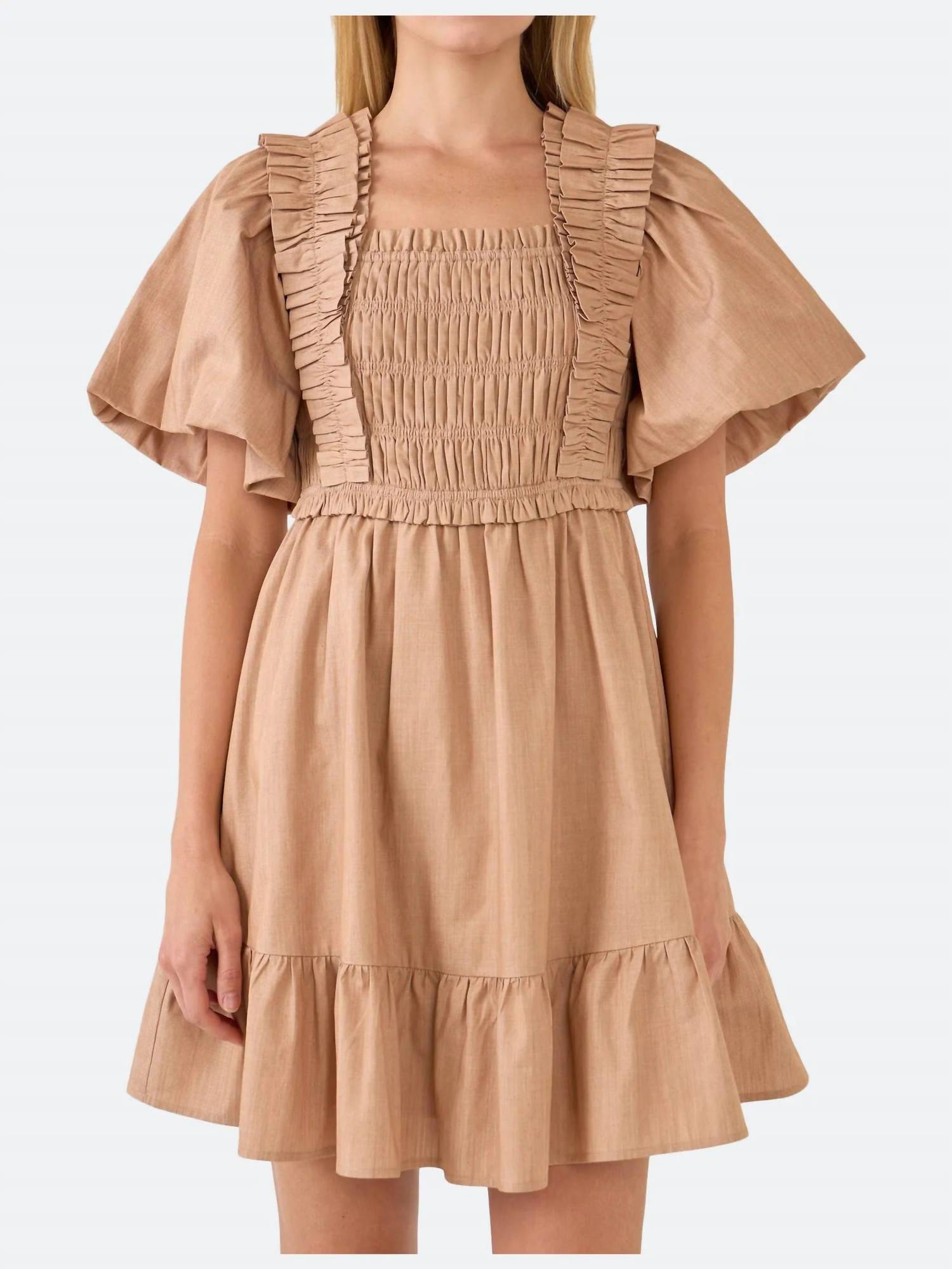 English Factory - Tyler Puff Sleeves Mini Dress