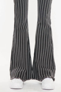 Kancan - Stripe Pants With Frayed Hem