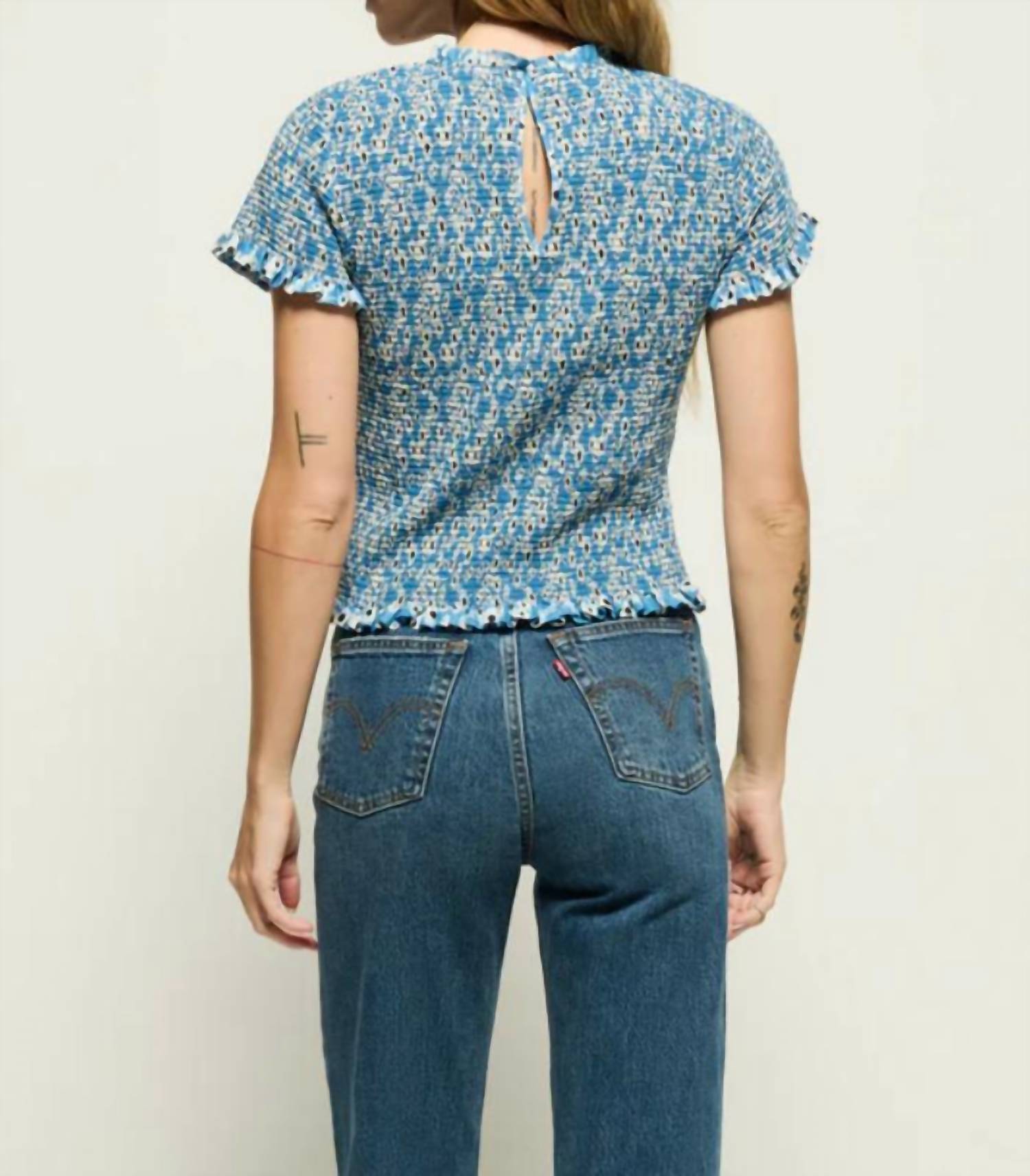 Nation Ltd - Evie Smocked Short Sleeve Top