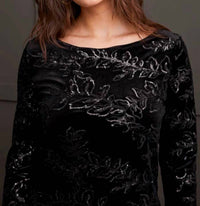 Tribal - Velvet Long Sleeve Lined Dress