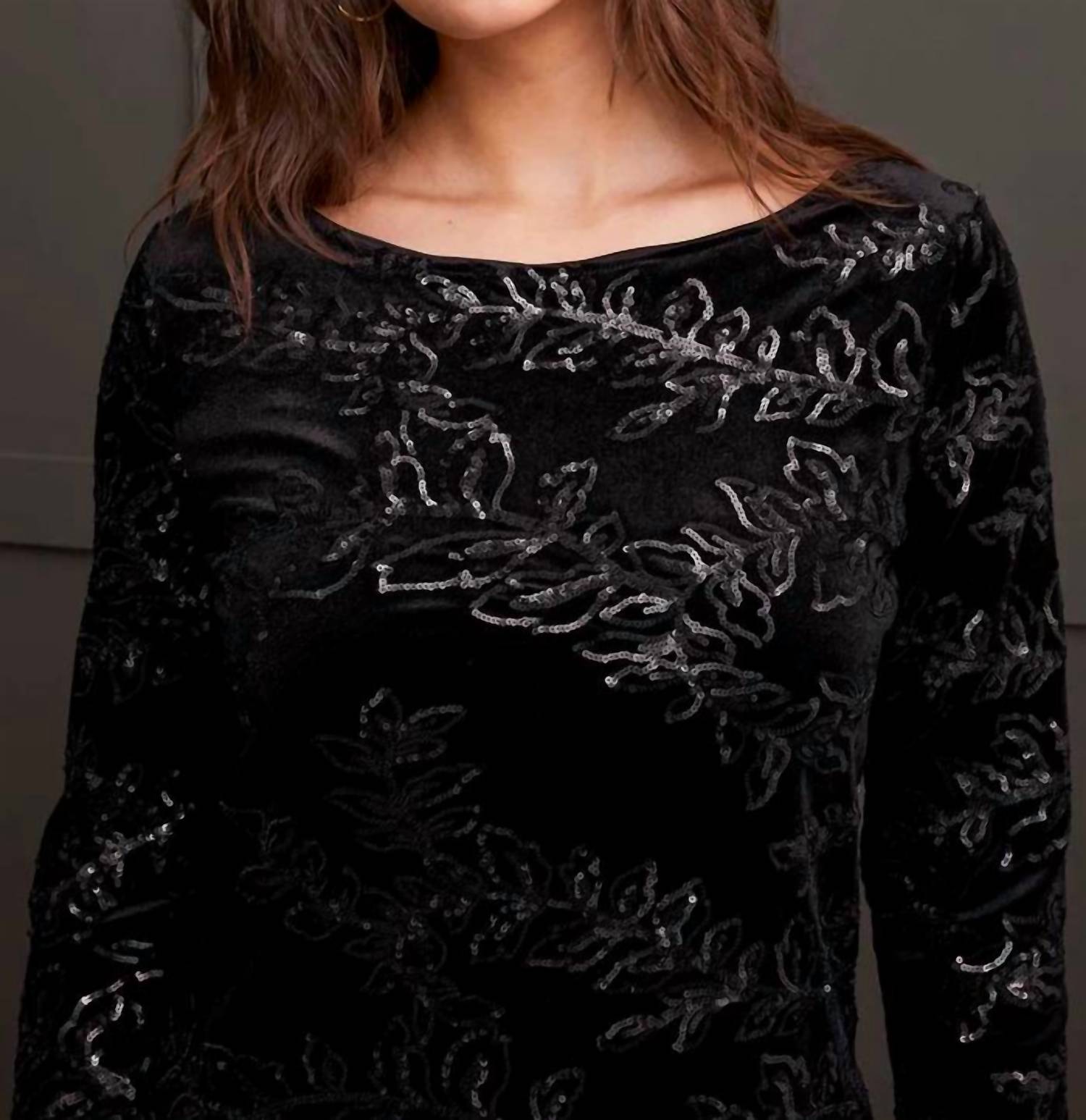 Tribal - Velvet Long Sleeve Lined Dress