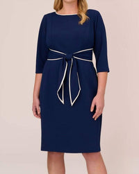 Sateen Knit Crepe Tie Dress