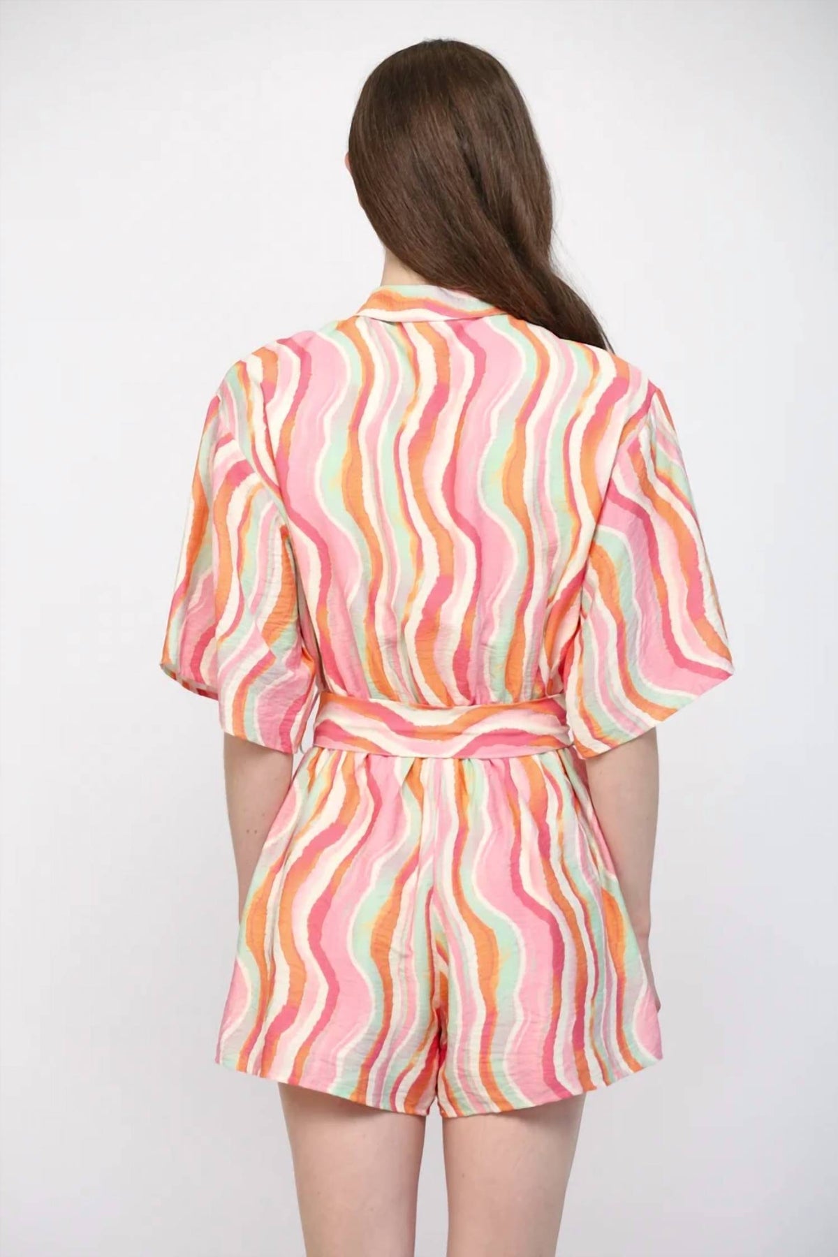 Fate - Stripe Button Down Romper