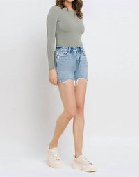 Vervet By Flying Monkey - High Rise Raw Hem Shorts