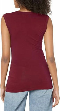 Velvet by Graham & Spencer Estina Sleeveless Tank Top in malbec - women's tank top - detail view