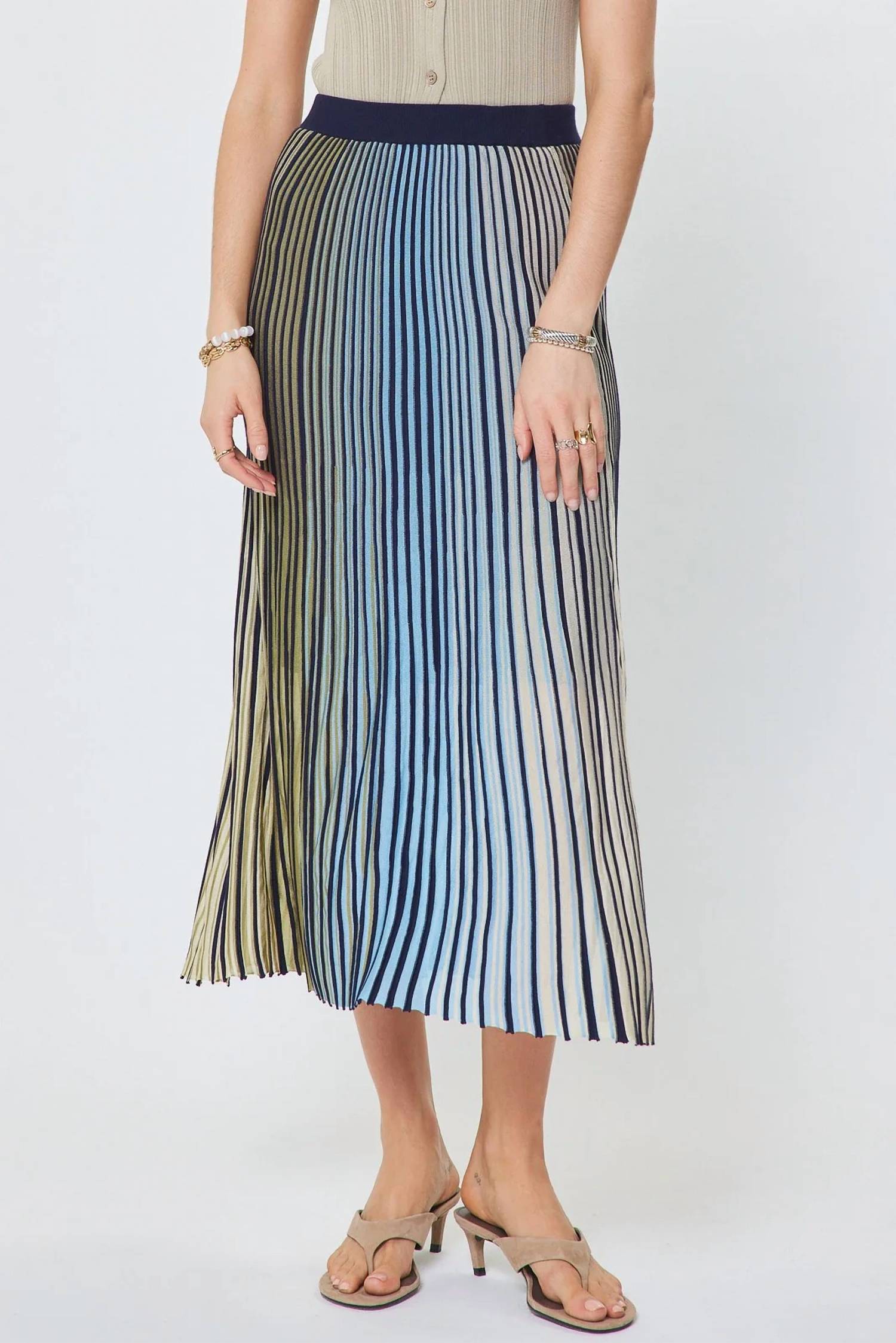 Current Air - Gradation Striped Sweater Skirt