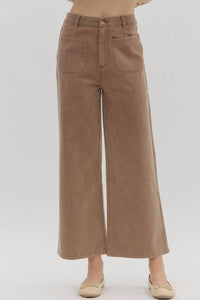Entro - High Waist Wide Leg Pocket Pants