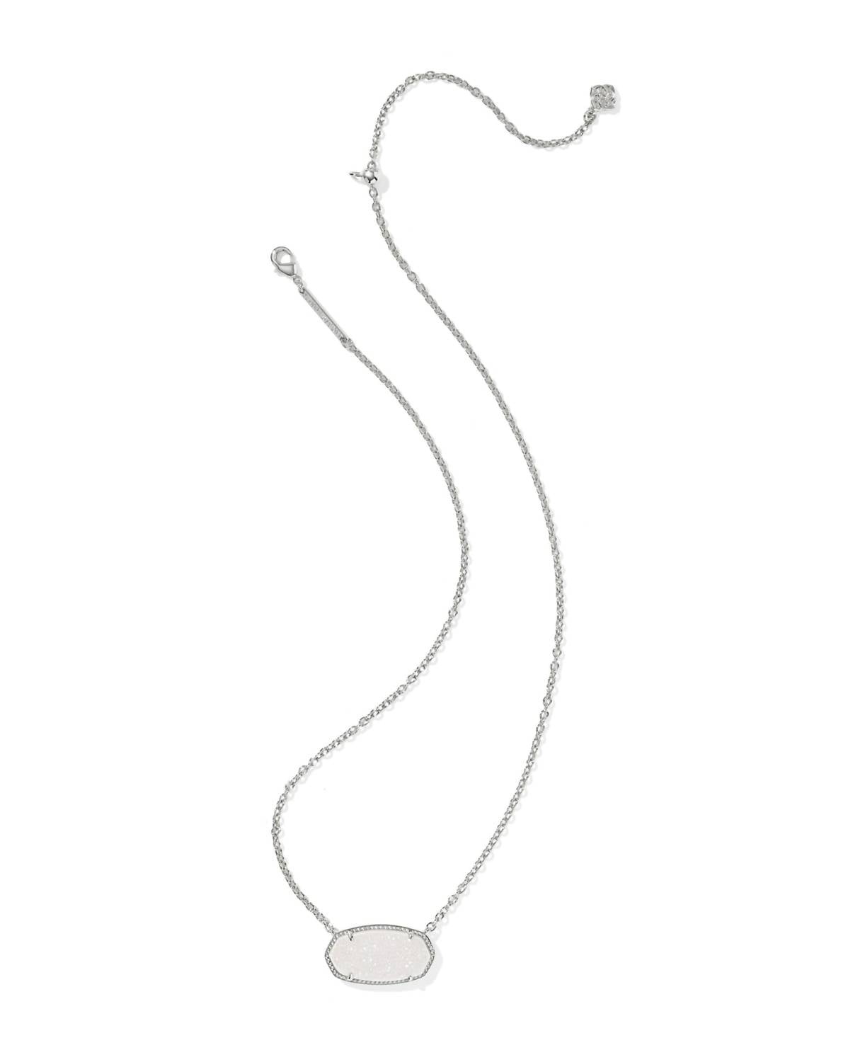 Kendra Scott Women's Elisa Statement Short Pendant Necklace in rhodium iridescent drusy - women's jewelry