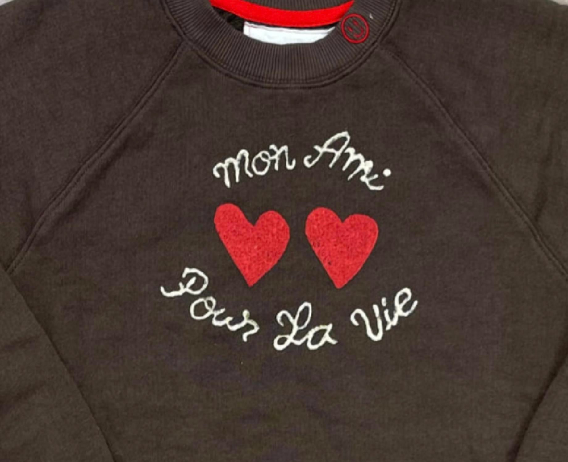 Just Madison Women's Madz Pour La Vie Sweatshirt in cocoa - women's top - detail view