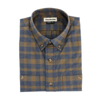 Tom Beckbe DIXON BRUSHED COTTON SHIRT in blue grass - men's shirt - view 4
