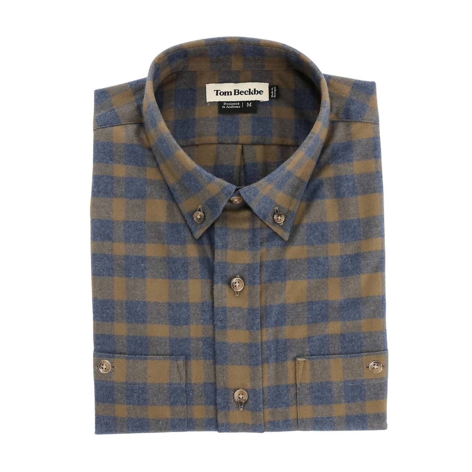 Tom Beckbe DIXON BRUSHED COTTON SHIRT in blue grass - men's shirt - view 4