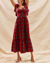 So Me - Check Plaid Midi Dress