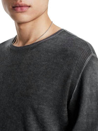 John Varvatos - Pete Long Sleeve Crew Reverse Print Sweater