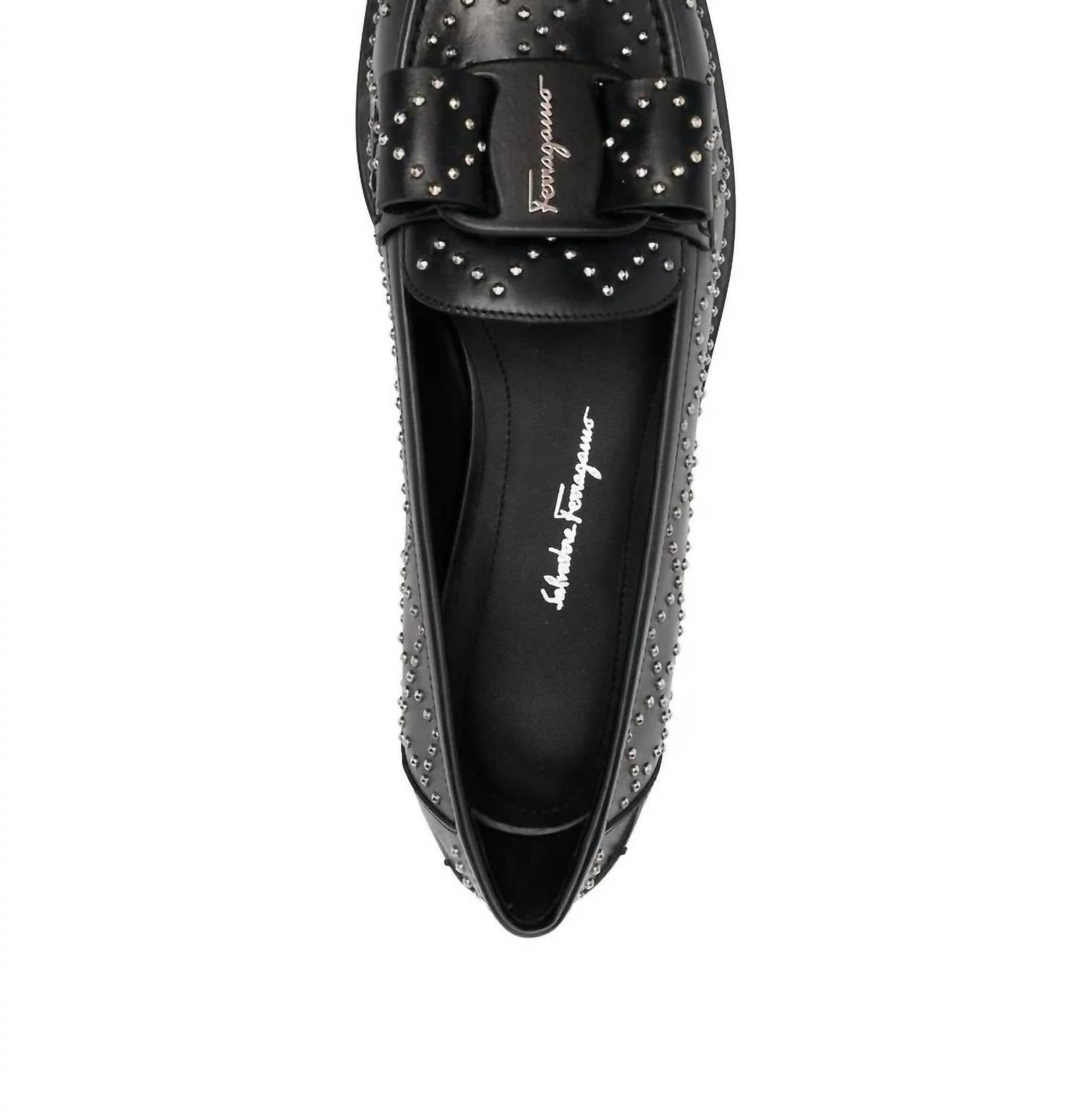 Salvatore Ferragamo Women's Viva Studded Loafers in black - women's flats - view 95
