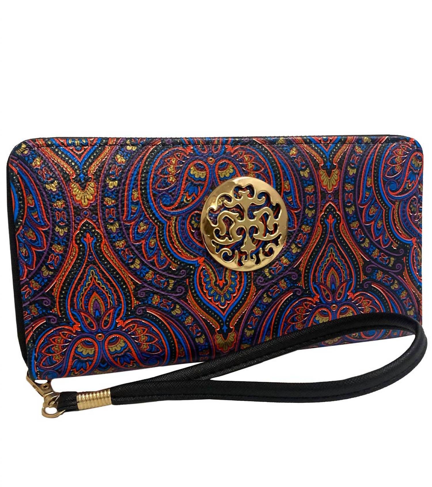 Rebecca & Rifka - Women's Paisley Print Wristlet Wallet
