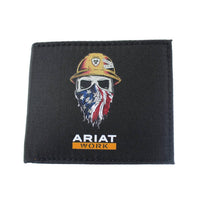 ARIAT Men's Work Rfid Work Skull Bi-fold Wallet in black - men's bag