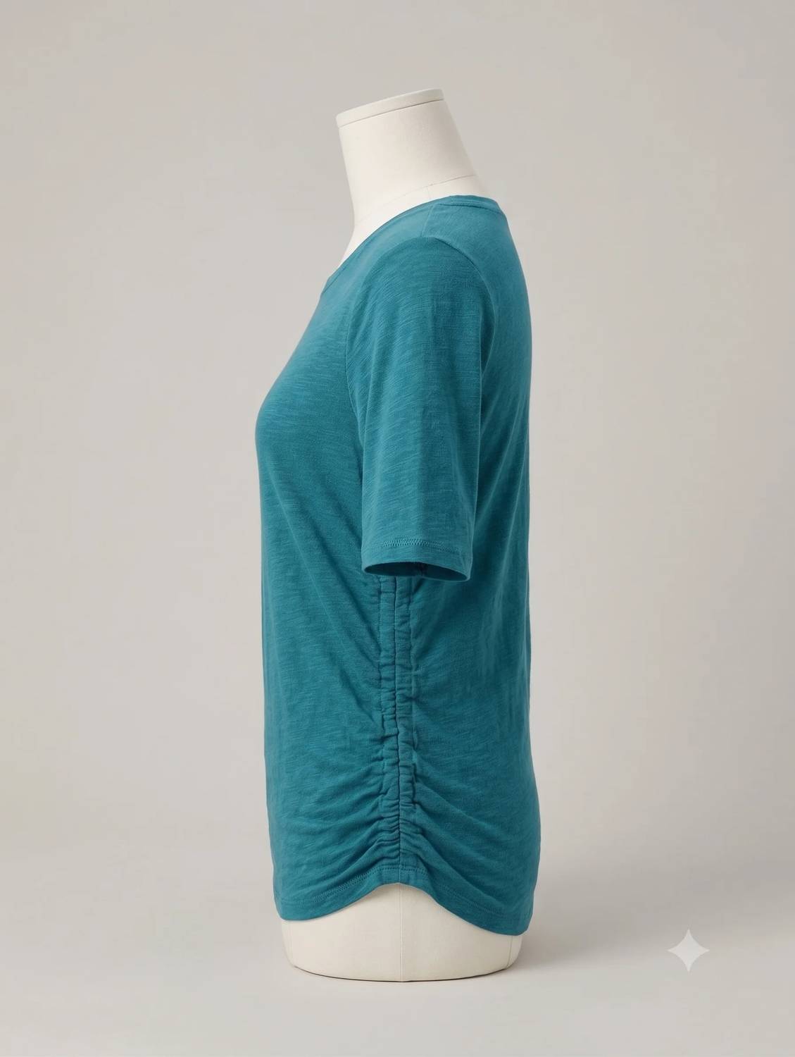 Elliott Lauren - Ruched Side Seams Elbow Sleeve Tee