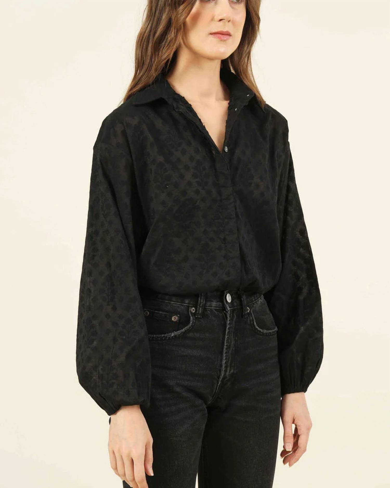 Omika - Nero Button Front Blouse
