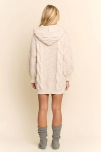 Davi & Dani - Oversized Cable Knit Sweater Dress