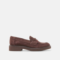 Dolce Vita Women's Tiggy Loafer in mahogany suede - women's flats - detail view